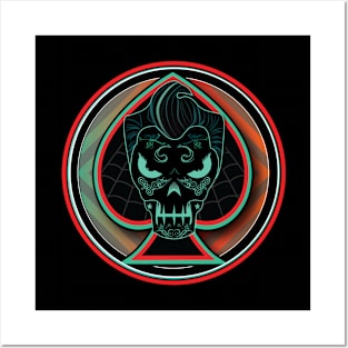 Rockabilly Sugar Skull Spade Posters and Art